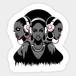 Afrocentric Woman Music Sticker